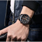 RUIMAS Luxury Brand Chronograph Watches for Men Fashion Leather Sports Military Wristwatch Luminous Clock Auto Date Reloj Hombre