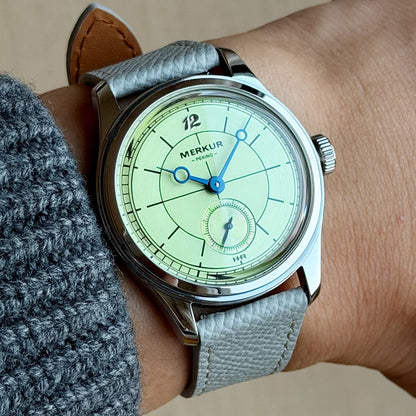 The New MERKUR Cross Line Sector Dial Purple Retro Casual Watch for Men Business Series Manual Chorded Watch Relogio Waterproof