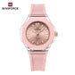 NAVIFORCE Fashion Watch for Women 5ATM Waterproof Silicone Strap Auto Date Display Night Illumination Ladies Elegant Watch Gift