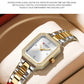CURREN Luxurious Elegant Women's Watches Classic Rectangular Dial with Rhinestones Luminous Hands Waterproof