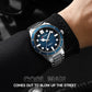 CURREN Casual Simple Quartz Watch with Stainless Steel Band Fashion Men's Clock Waterproof Luminous Wristwatches