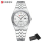 CURREN Women's Watch New Two- Tone Bracelet Quartz Wristwatch with Luminous Hands Luxury Shiny Dial with Stainless Steel Band