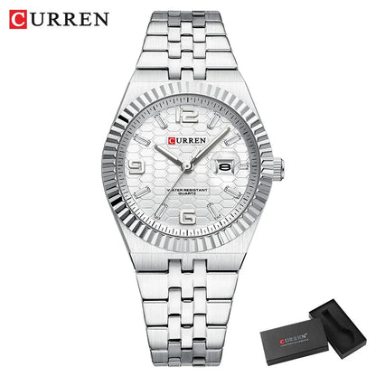 CURREN Women's Watch New Two- Tone Bracelet Quartz Wristwatch with Luminous Hands Luxury Shiny Dial with Stainless Steel Band