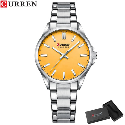 CURREN Fashion Brand Watches for Women Simple Casual Stainless Steel Bracelet Quartz Pointers Wristwatches Luminous Hands Clock