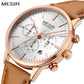 MEGIR Women Casual Watches Leather Strap Ladies Wristwatches Brand Luxury Female Chronograph Dress Clock Relogio Feminino 2011L