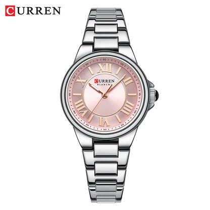 CURREN-Quartz Wristwatches for Women, Simple and Elegant Dial with Roman Numbers Design, Luminous Hands Clock
