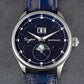 Sugess Moonphase Watch of Men 40mm Automatic Mechanical Wristwatches Seagul ST2528 Movement Stainless Steel Blue Sandstone Dial