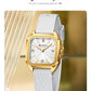 CURREN Chic Elegant Women's Watch Square Minimalist Dial with Luminous Hands Luxury Simple Quartz Wristwatch Ladies