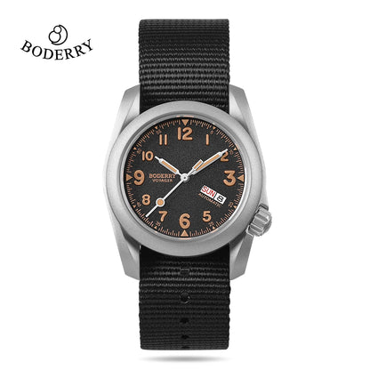 BODERRY Men's Field Watches Titanium Automatic For Seiko Top Brand Dive Wristwatch 100M Waterproof Clock Military Watch for Men