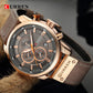 CURREN 8291 Mens Quartz Chronograph Watch Casual Leather Military Sport Fashion Gentleman Wristwatch