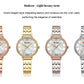 CURREN Luxury Slim Women's Watch Two Tone Stainless Steel Band Mother of Pearl Dial with Rhinestones Elegant Quartz Wristwatch