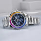 PAGANI DESIGN PD1644 Men Quartz Watch Rainbow Bezel Stainless Steel 100M Waterproof Men Watch VK63 Sapphire Chronograph