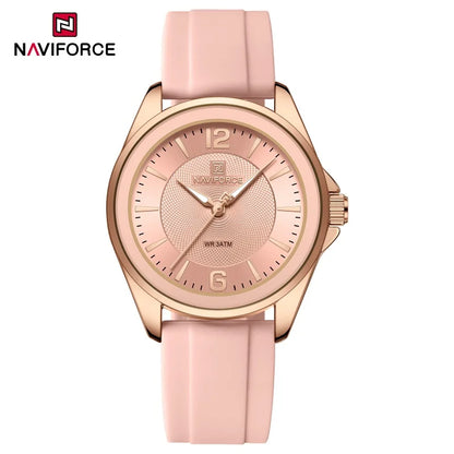 NAVIFORCE Women's Sports Quartz Watch Top Brand Comfortable Silicone Strap Wristwatch Reloj Mujer Relogios Feminino Gift Clock