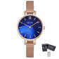 MEGIR Fashion Quartz Women Bracelet Watches Luxury Casual Ladies Dress Clock Female Steel Mesh Band Wristwatch Relogio Feminino
