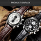MEGIR Men Watches Original Fashion Leather Quartz Wristwatch Military Chronograph Big Dial Sports Clock Reloj Hombre 2020