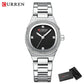 CURREN Fashion Casual Quartz Wristwatches for Women Simple Dress Watch Ladies Stainless Steel Bracelet with Luminous Hands