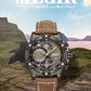 MEGIR Men Watches Luxury Brand Quartz Wristwatch Waterproof Leather Strap Military Sports Clock Chronograph Reloj Hombre 2130