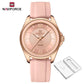 NAVIFORCE Original Women's Watches Classic Round Dial Silicone Strap 3ATM Waterproof Luxury Watch for Women Give for girls gifts