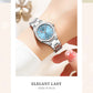 CURREN Luxury Elegance Watch for Women Simple Quartz Wristwatches with Sparkling Rhinestones Stainless Steel Bracelet Waterproof