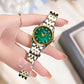 CURREN Ladies Watch with Two-Tone Stainless Steel Bracelet 28mm Dial with Rhinestones Markers Shimmering Shell Dial Elegant Idea