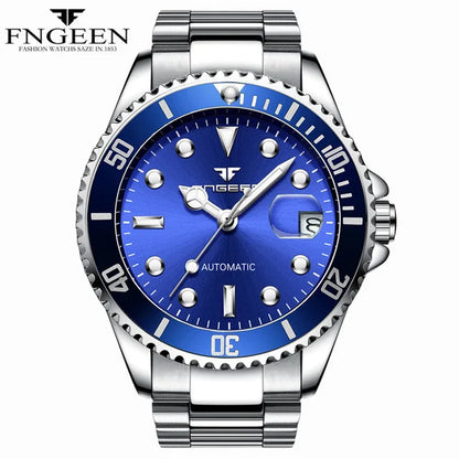 2025 FNGEEN 9001 Luxury Brand Men Watch Steel Tourbillon Skeleton Mechanical Watches Luminous Automatic Date Diamond Wristwatch