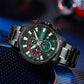 CURREN New Blue Multi Function Quartz Watches Sport Stainless Steel Band Wristwatches for Men with Luminous Hands