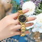 CURREN Luxury Slim Watch for Women Elegant Minimalist Dial Quartz Wristwatches Ladies with Luminous Hands Waterproof 9109