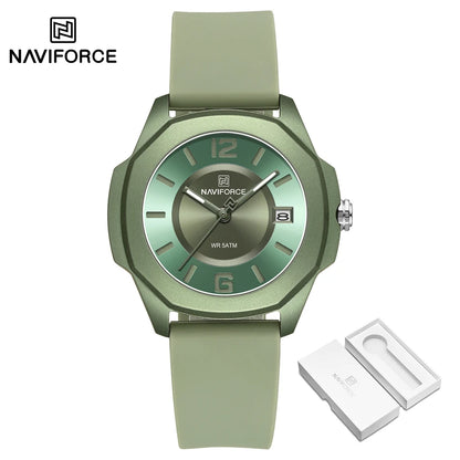 NAVIFORCE Ladies Watch For Women Silicone Strap Clock Quartz Wrist Watches for Women 5ATM Waterproof Casual Relogio Feminino