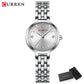 CURREN Luxury Women's Rhinestones Dial Quartz Watch Stainless Steel Band Stylish Elegant Ladies Wristwatches