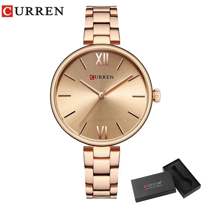 CURREN Women Watch Fashion Luxury Watch Reloj Mujer Stainless Steel  Female Clock Quartz Bracelet Wrist Watch Clock Gift