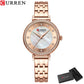 CURREN Luxury Ladies Watch 32mm Slim Dial with  Shining Rhinestones Stainess Steel Band lightweight Elegant Dressy Gift
