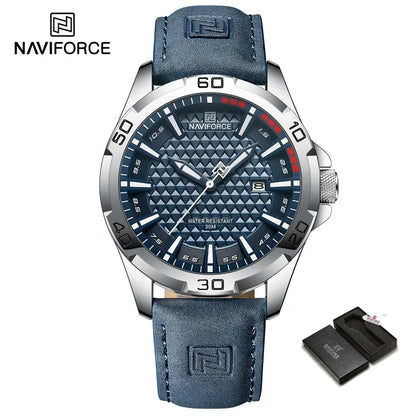 Naviforce High Quality Men's Luxury Big Brand Watch Leather Strap Male Waterproof Wristwatch Quartz Date Clock Relogio Masculino