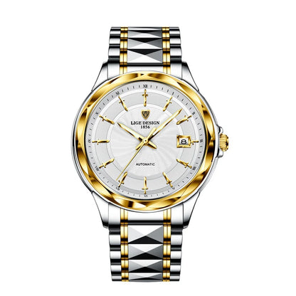 LIGE Top Brand Luxury Automatic Mechanical Watches For Men Fashion Tungsten Steel Waterproof Sapphire Watch Men Reloj Hombre+BOX