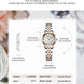 CURREN Ladies Watch with Two-Tone Stainless Steel Bracelet 28mm Dial with Rhinestones Markers Shimmering Shell Dial Elegant Idea
