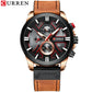 CURREN Men's Chronograph Watch Quartz Movement Luminous Hands Casual Sport Watch for Men Auto Date Waterproof Clock