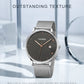 CADISEN Swiss Ronda 715 Quartz Watch Mans 7MM Ultra-thin Dial Sapphire Luminous Stainless Steel Milano Mesh Strap Watches Men