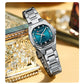 CURREN Women's Slim Quartz Watch Luxury Classic Round Dial with Rhinestone Elegant Stainless Steel Band for Ladies