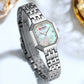 CURREN Elegance Dress Women's Watch with Rectangle Dial Silvery Stainless Steel Bracelet Vintage Minimalist Quartz Wristwatch