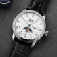 Sugess Moonphase Watch of Men 40mm Automatic Mechanical Wristwatches Seagul ST2528 Movement Stainless Steel Blue Sandstone Dial