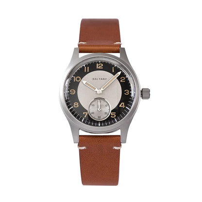Baltany S2027 Men's 36MM Quartz Dress Watch Sapphire  Retro Luminous Stainless Steel Waterproof 10Bar Tuxedo Wristwatches