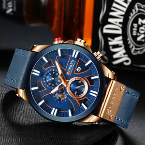 CURREN Men's Chronograph Watch Quartz Movement Luminous Hands Casual Sport Watch for Men Auto Date Waterproof Clock