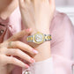 CURREN Fashion Casual Quartz Wristwatches for Women Simple Dress Watch Ladies Stainless Steel Bracelet with Luminous Hands