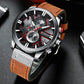 CURREN Men's Chronograph Watch Quartz Movement Luminous Hands Casual Sport Watch for Men Auto Date Waterproof Clock