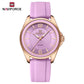 NAVIFORCE Original Women's Watches Classic Round Dial Silicone Strap 3ATM Waterproof Luxury Watch for Women Give for girls gifts