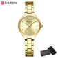 CURREN Simple Elegance Women's Watches NEW Thin  Quartz Stainless Steel Band Wristwatch Waterproof Clock Gift for Ladies