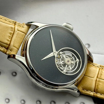 Merkur 100% Tourbillon Watch Men High Frequency 28800 Sapphire Business Watch For Men Mechanical Wristwatches Relogio Masculino