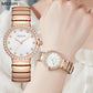 MEGIR Stainless Steel Strap Watches for Women Fashion Casual Quartz Wristwatch Diamond Dial Ladies Dress Clock Reloj Hombre 7010