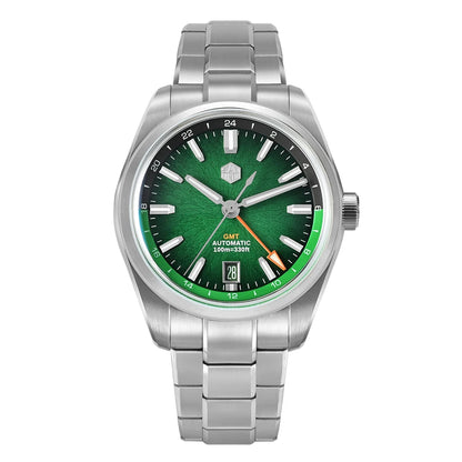 San Martin New 39mm Enamel JianZhan GMT Miyota 9075 Watch Luxury Gada Men Automatic Mechanical Dress Watch Chinese Style SN0144