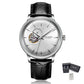 MEGIR Automatic Men's Watch Mechanical Movement Leather Strap Luxury Business Watches 5ATM Waterproof Big Dial Wristwatch 62057