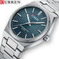 CURREN Fashion Dress Quartz Watches for Men/Women Minimalist Design Dial with Luminous Hands Stainless Steel Band